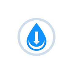 low water level icon on white