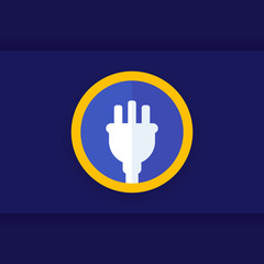 Obraz premium uk electrical plug icon, vector logo