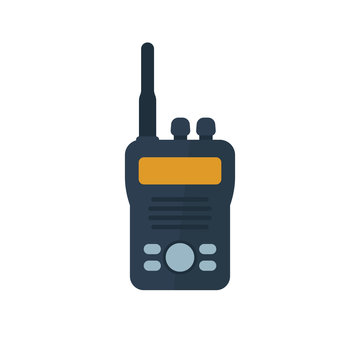 radio set, portable transceiver vector flat icon