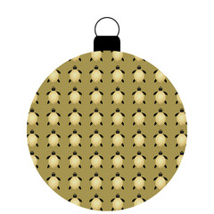 Weihnachtskugel gold, Schildr&ouml;tenmuster