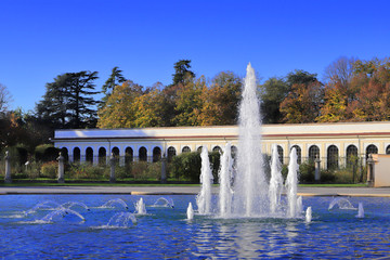 fountain of the royal villa in monza city in italy
