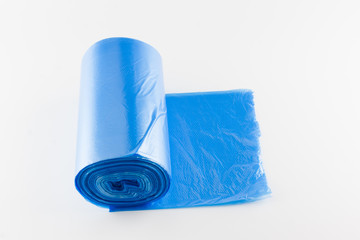 roll of trash bags isolated on white background