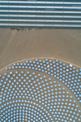 Aerial view of solar thermal power plant