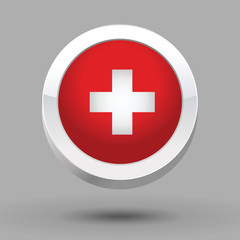 Switzerland flag in 3D circle frame