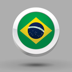 Brazil flag in 3D circle frame