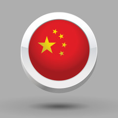 China flag in 3D circle frame