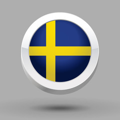 Sweden flag in 3D circle frame