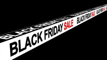 Black Friday sale sign banner background for promo, concept of sale and clearance 3D rendering