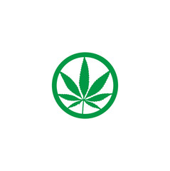 The concept of the cannabis leaf logo