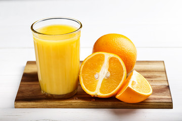 fresh orange on the table
