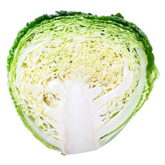 halved savoy cabbage
