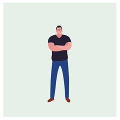 Fototapeta premium Vector man pose isolated character, business illustration, people standing