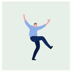 Fototapeta na wymiar Vector man pose isolated character, business illustration, people standing