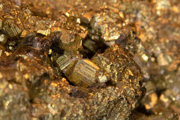 Pyrite Fools Gold Quartz Stone Close Up