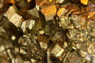 Pyrite Fools Gold Quartz Stone Close Up