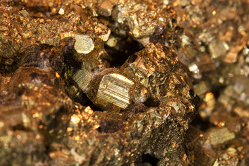 Pyrite Fools Gold Quartz Stone Close Up