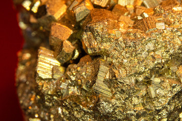 Pyrite Fools Gold Quartz Stone Close Up