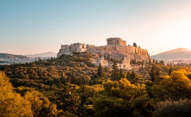 Fotobehang Parthenon bij zonsopgang in Athene, Griekenland © Daniel Dörfler