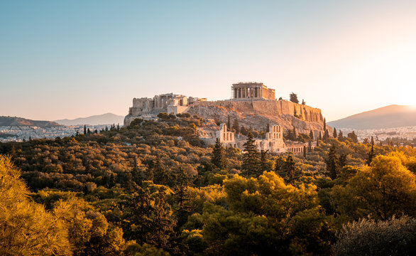 Parthenon bei Sonnenaufgang in Athen, Griechenland
