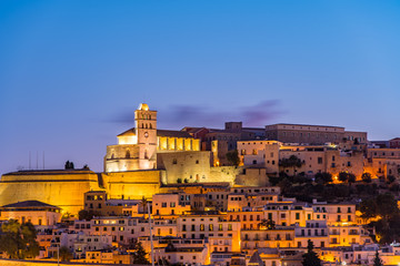 Obraz premium Cityscape of Dalt Vila from Marina Ibiza, Ibiza, Spain