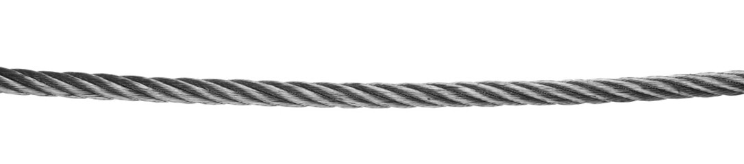 Steel hawser macro isolated on white