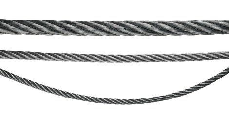 Set steel hawser isolated on white, with clipping path