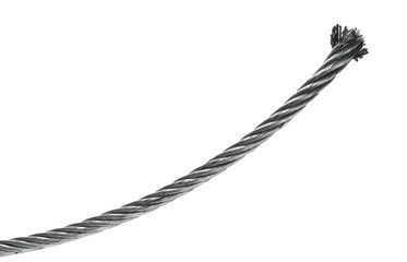 Steel hawser broken isolated on white background