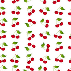 Cherry seamless pattern. Berries background.