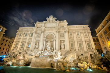 Rome: Trevi's Fountain by Night