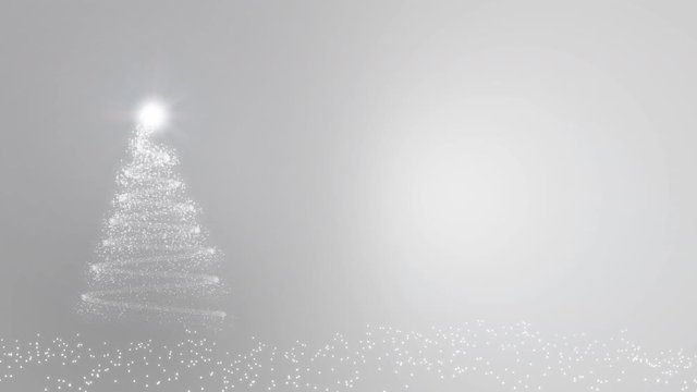 Copy space motion Christmas tree for cold winter new year santa festival decorate celebrate with black background overlay and luxury gold, green theme with white shine star and snow, snowflake flare