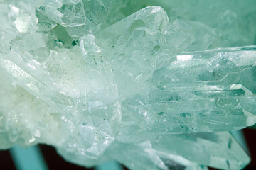 Aqua Blue Quartz Crystal Stone Close Up