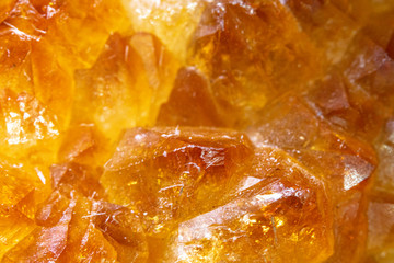 Orange Citrine Yellow Quartz Crystal Close Up 