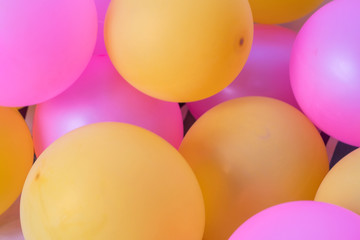 pink and yellow balloons party