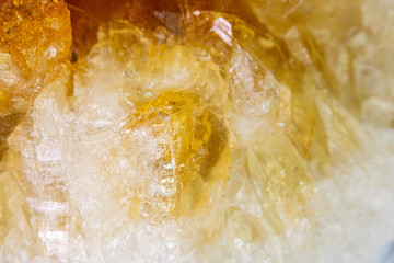 Orange Citrine Yellow Quartz Crystal Close Up 