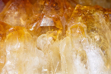 Orange Citrine Yellow Quartz Crystal Close Up 
