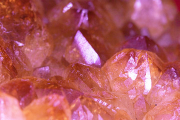 Semi Precious Pink Purple Gemstone Quartz Crystal Close Up