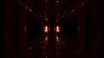 futuristic scifi space hangar tunnel corridor 3d illustration with abstract eye texture background wallpaper