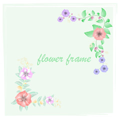 Beautiful delicate floral frame. Postcard. vector 