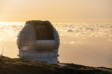 View Of Observatories From Top Of Roque De Los Muchachos, La Palma