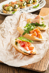 tasty sandwiches on the parchment