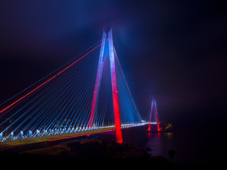 Fototapeta na wymiar Yavuz Sultan Selim Bridge at Night