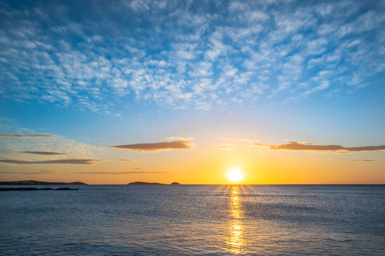 Beautiful Sunrise at the beach in Ibiza