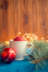 New Year and Christmas toys on the table