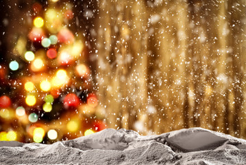 Winter background of snow and free space for your decoration 