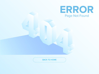 404 error page not found in 3D style vector graphic