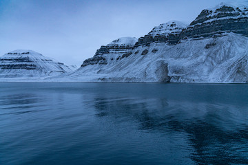 svalbard norway mountain fjord