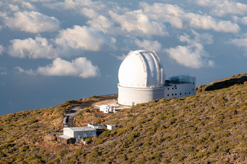 View Of Observatories From Top Of Roque De Los Muchachos, La Palma