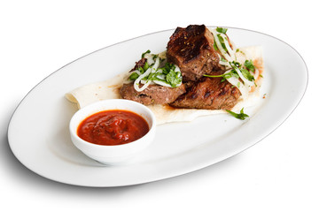 Food on a white background