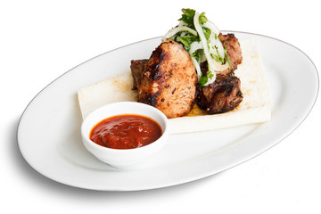 Food on a white background