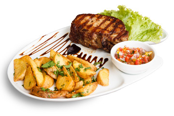 Food on a white background